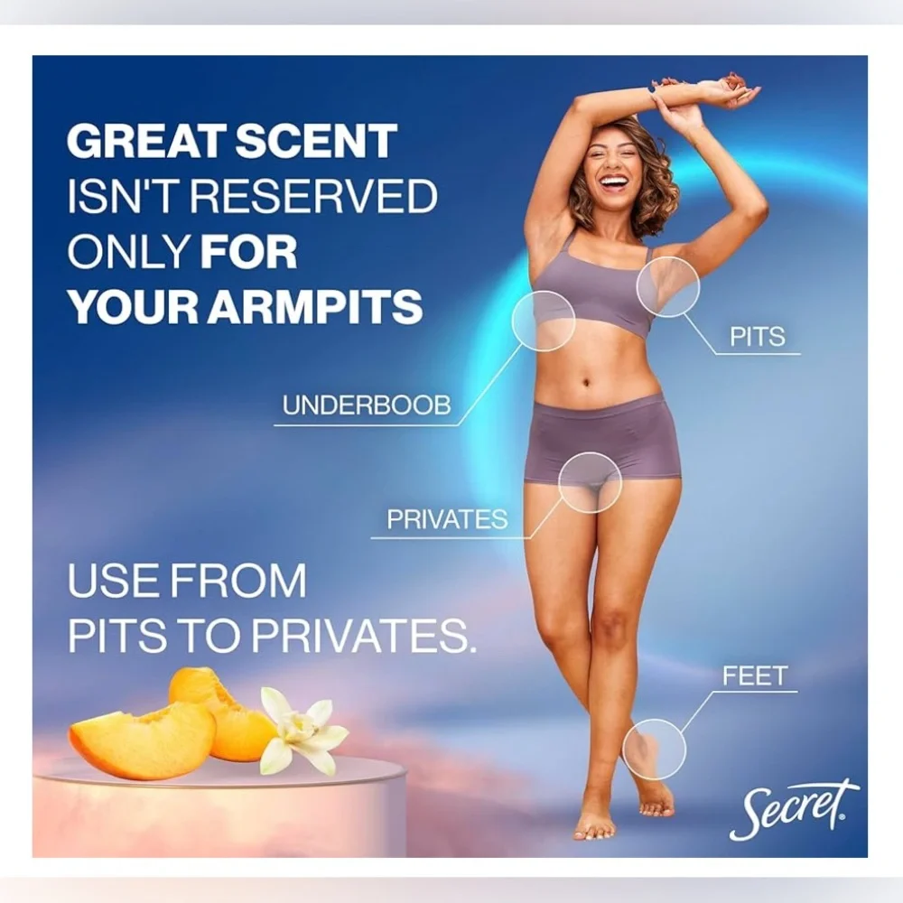 Secret Whole Body Deodorant Spray in Peach and Vanilla Blossom| 3.5 oz
